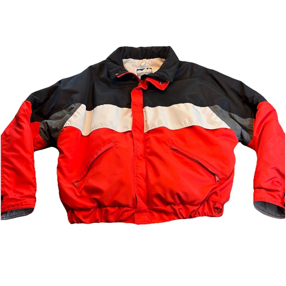 Powderhorn Men’s Ski Winter Jacket Red Black Gray SZ Large Made USA
